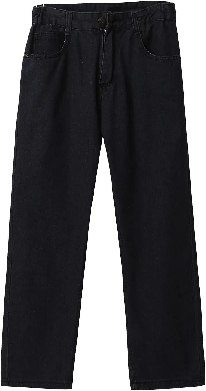 Mens Loose Fit Jeans Streetwear Skateboard Baggy Punk Y2k Hip Hop Multi-Pocket Oversized Wide Leg Denim Pants Trouser
