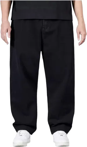 Mens Loose Fit Jeans Streetwear Skateboard Baggy Punk Y2k Hip Hop Multi-Pocket Oversized Wide Leg Denim Pants Trouser