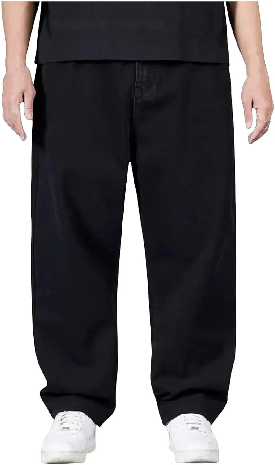 Mens Loose Fit Jeans Streetwear Skateboard Baggy Punk Y2k Hip Hop Multi-Pocket Oversized Wide Leg Denim Pants Trouser