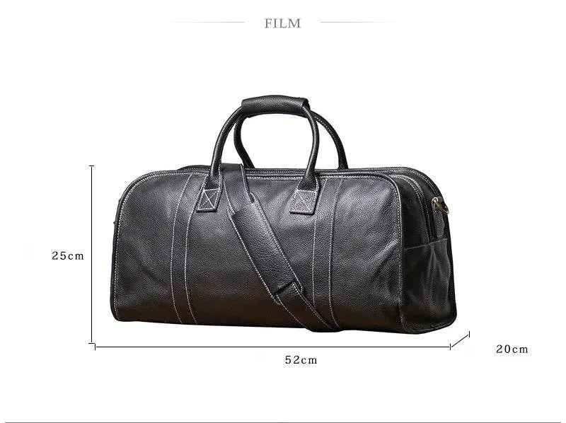 Men's Luxury Leather Travel Bag – Soft Cowhide Duffel Weekend