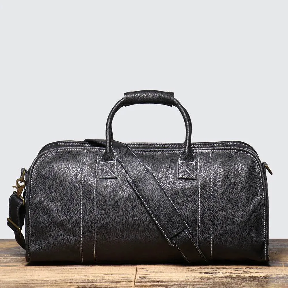 Men's Luxury Leather Travel Bag – Soft Cowhide Duffel Weekend