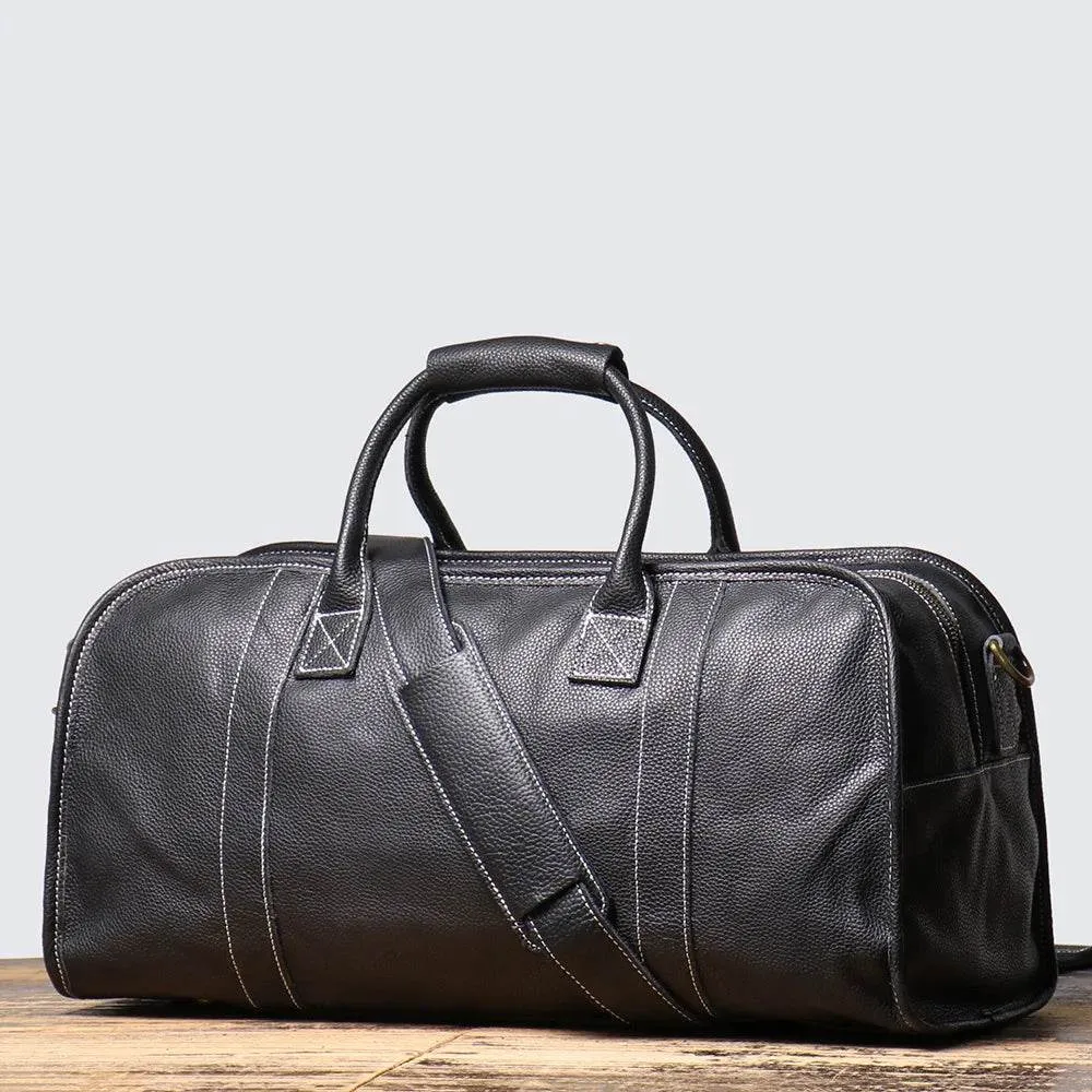 Men's Luxury Leather Travel Bag – Soft Cowhide Duffel Weekend