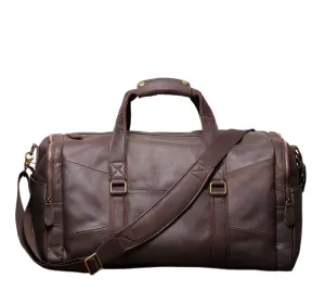 Men's Luxury Leather Travel Bag – Soft Cowhide Duffel Weekend