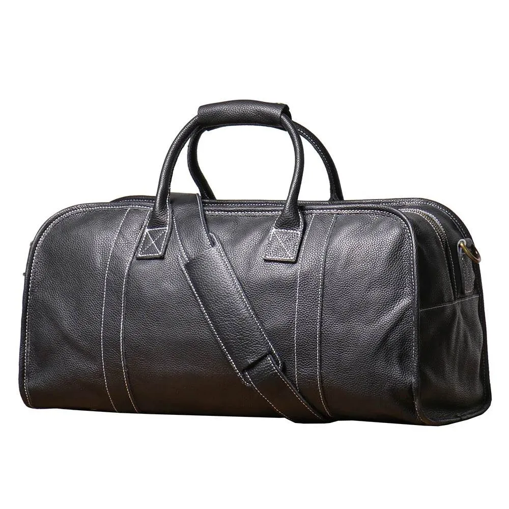 Men's Luxury Leather Travel Bag – Soft Cowhide Duffel Weekend