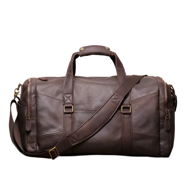 Men's Luxury Leather Travel Bag – Soft Cowhide Duffel Weekend