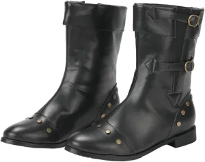 Men's Medieval Renaissance Boot Punk Gothic PU Faux Leather Stage Pirate Shoes Halloween