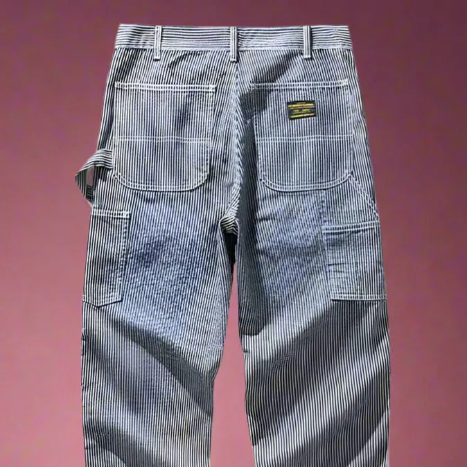Men's Multi-pocket Striped Jeans