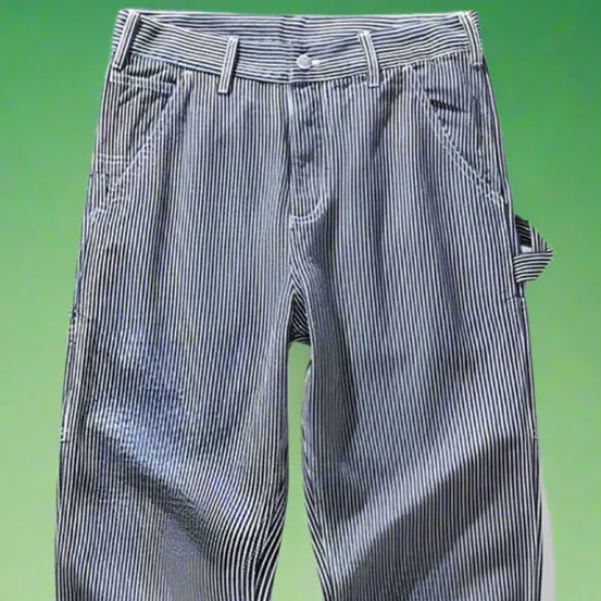 Men's Multi-pocket Striped Jeans
