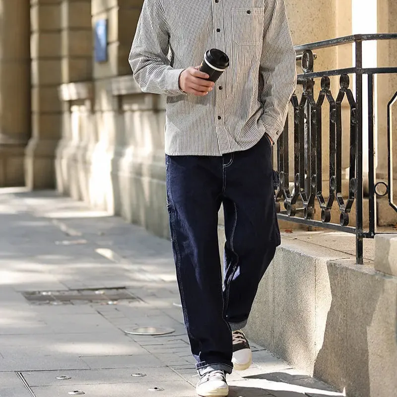 Men's Multi-pocket Striped Jeans