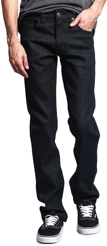 Men's Slim Fit Unwashed Raw Denim Jeans DL980