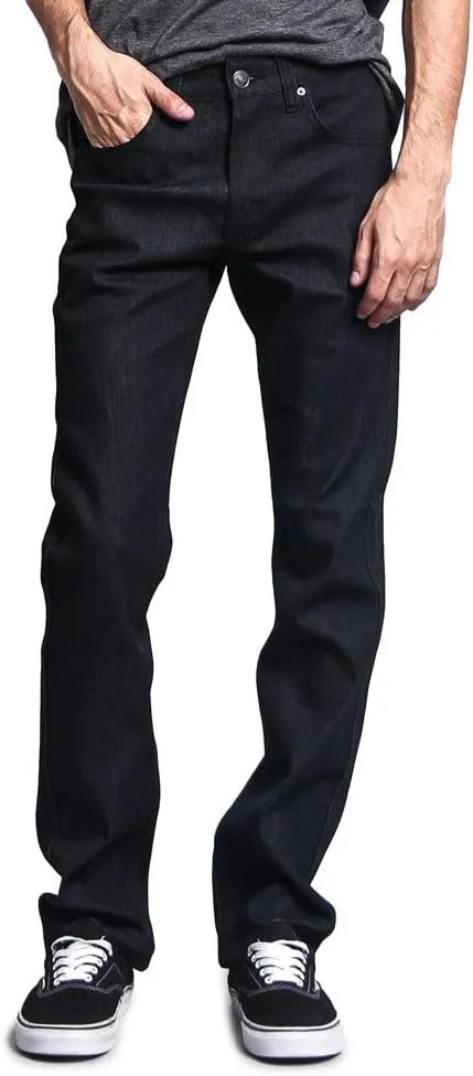 Men's Slim Fit Unwashed Raw Denim Jeans DL980
