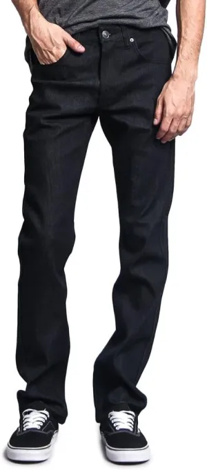 Men's Slim Fit Unwashed Raw Denim Jeans DL980