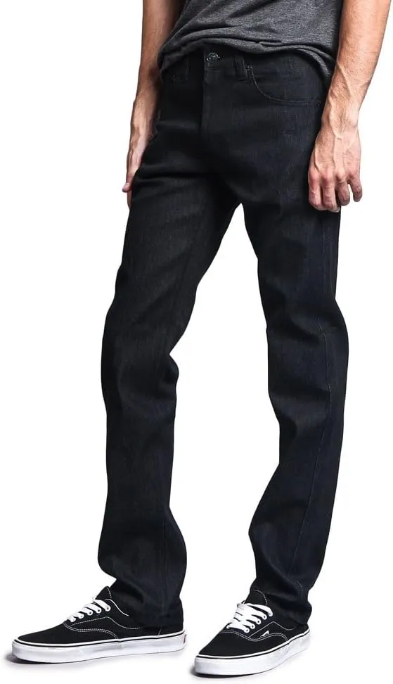 Men's Slim Fit Unwashed Raw Denim Jeans DL980