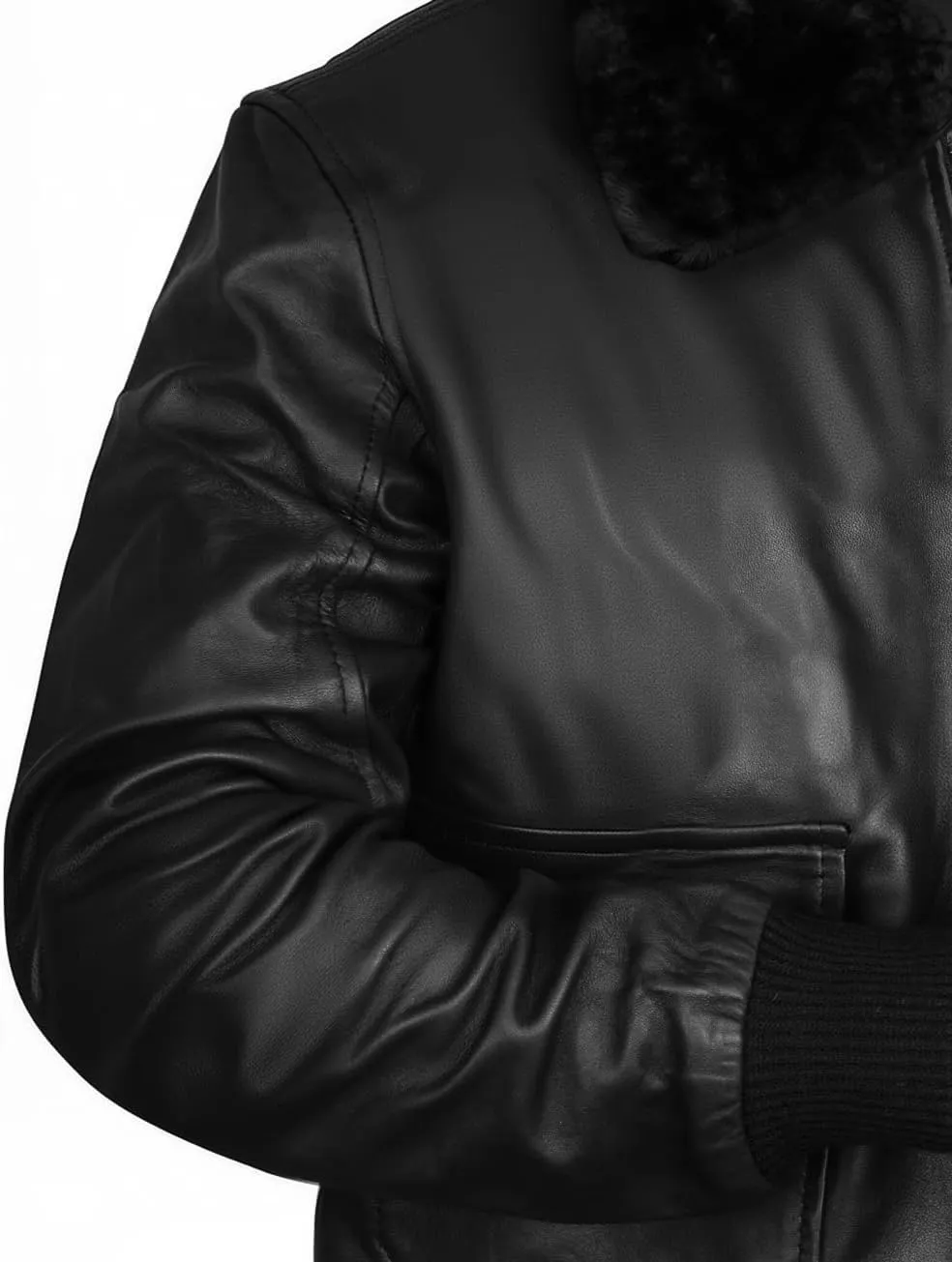 Mens USAAF Aviator Pilot Flying Cockpit G1 Fur Collar Brown Bomber Leather Jacket