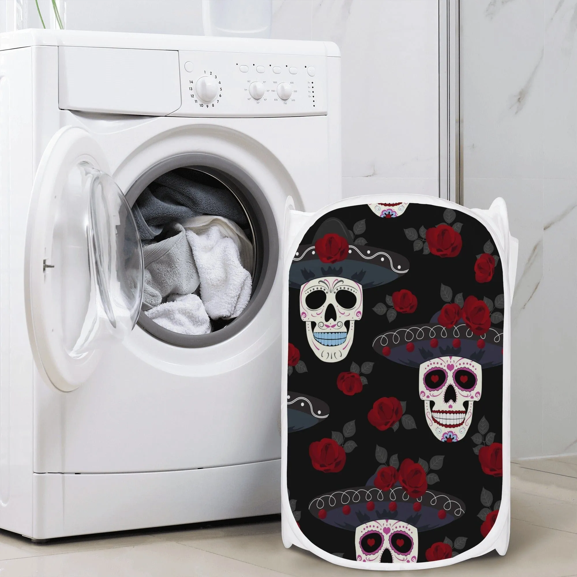 Mexican Hat Sugar Skull Laundry Hamper
