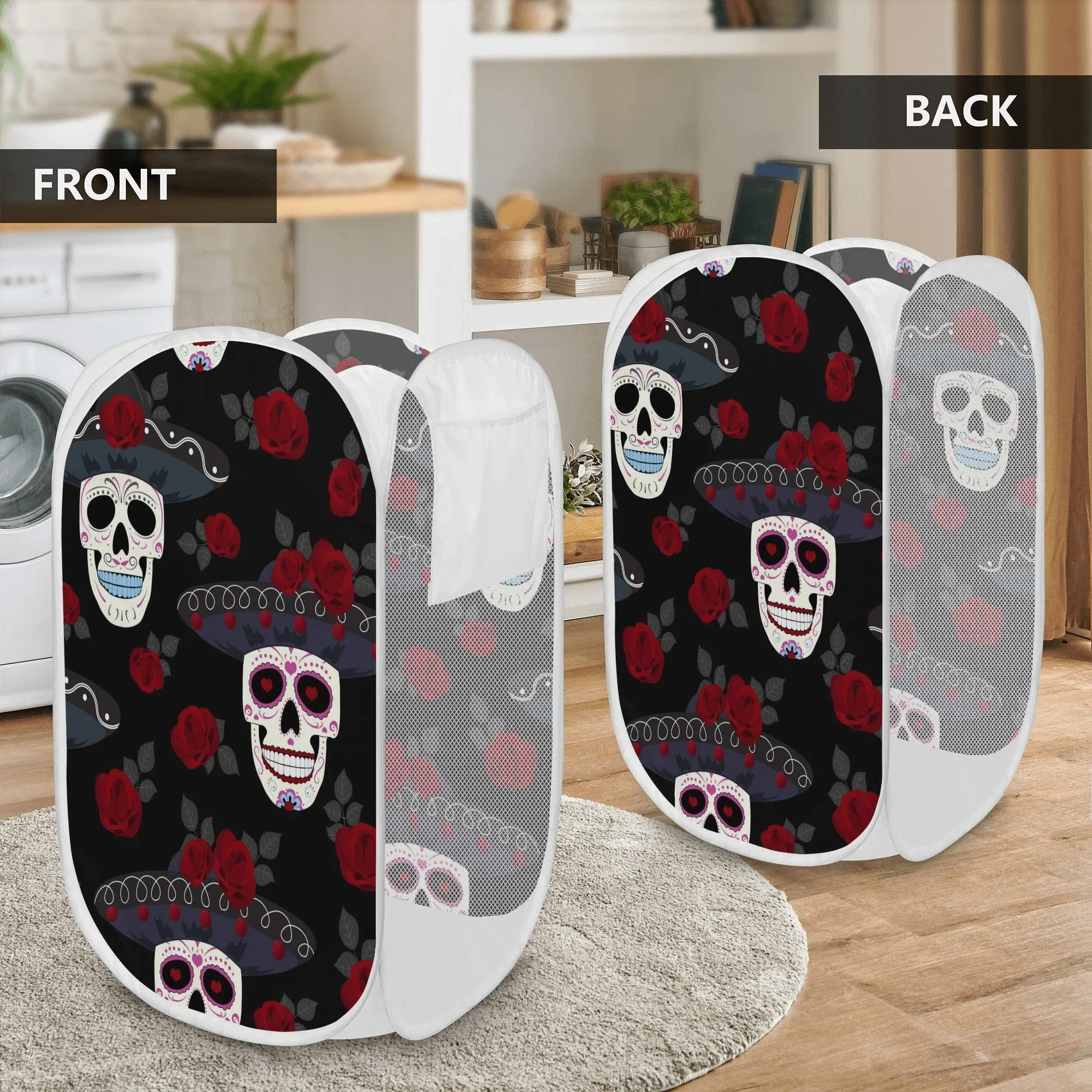 Mexican Hat Sugar Skull Laundry Hamper