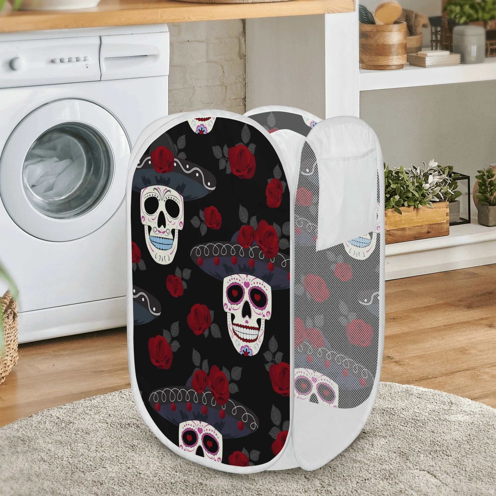Mexican Hat Sugar Skull Laundry Hamper
