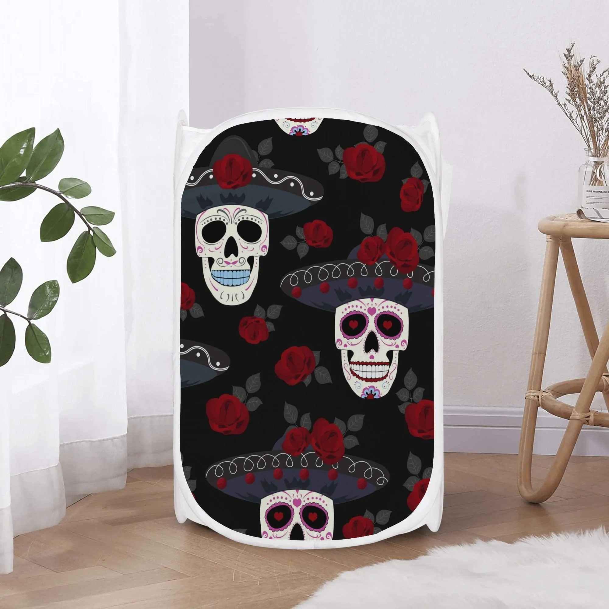 Mexican Hat Sugar Skull Laundry Hamper