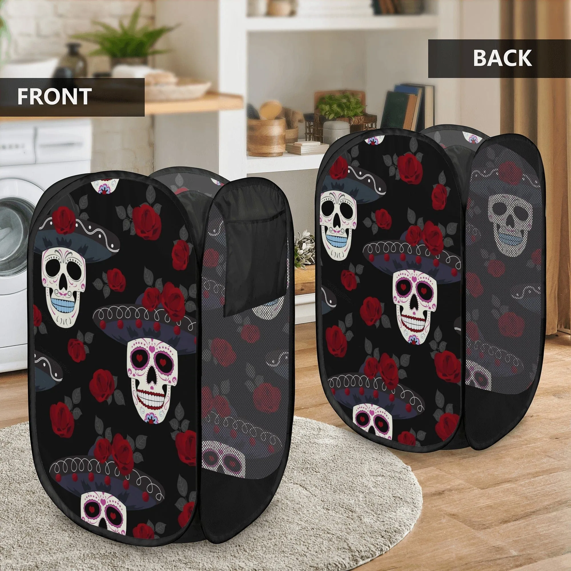 Mexican Hat Sugar Skull Laundry Hamper