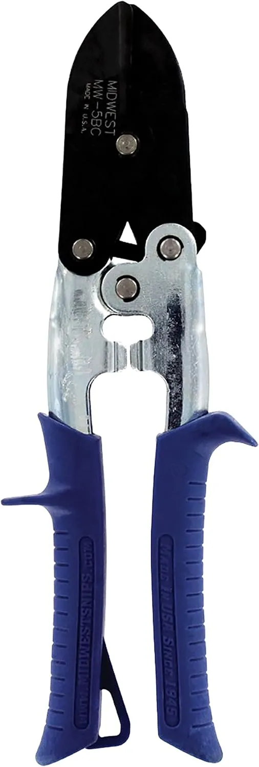 MIDWEST 5-Blade Crimper - Straight and Wide Cut Pinch-thru-point Cutter, Made in the USA - MWT-5BC