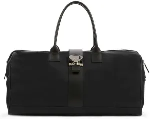 Milano On The Road Econyl Butterfly Duffle, Stylish Italian Craftsmanship, Fine Leather Accents, Adjustable Shoulder Strap, Effortless and Safe Travel, Black, Carry-On 11-Inches