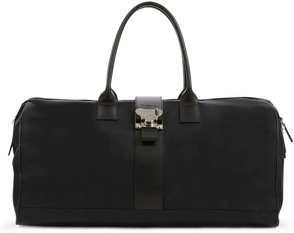 Milano On The Road Econyl Butterfly Duffle, Stylish Italian Craftsmanship, Fine Leather Accents, Adjustable Shoulder Strap, Effortless and Safe Travel, Black, Carry-On 11-Inches