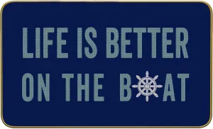 Mingnei Life is Better On The Boat Navy Doormat Door Mat for Home Entrance,Rustic Lake House Floor Mats for House Front Indoor Inside Outdoor Outside Entryway Rug 30 x 17 Welcome Mat