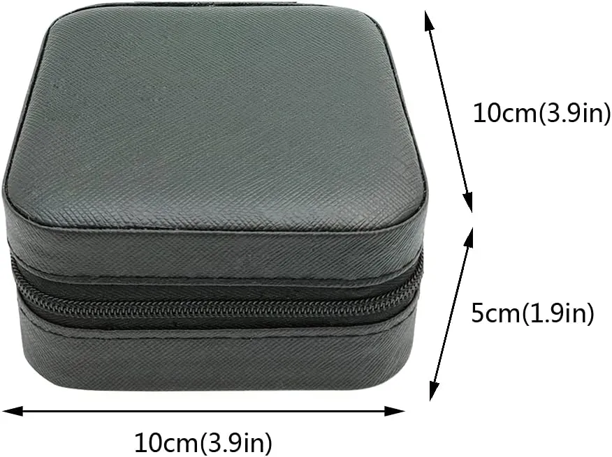 Mini Jewelry Case, Small Travel Jewelry Organizer, Portable Jewelry Box Storage Display Box For Rings, Earrings, Necklaces (Black-4pcs)