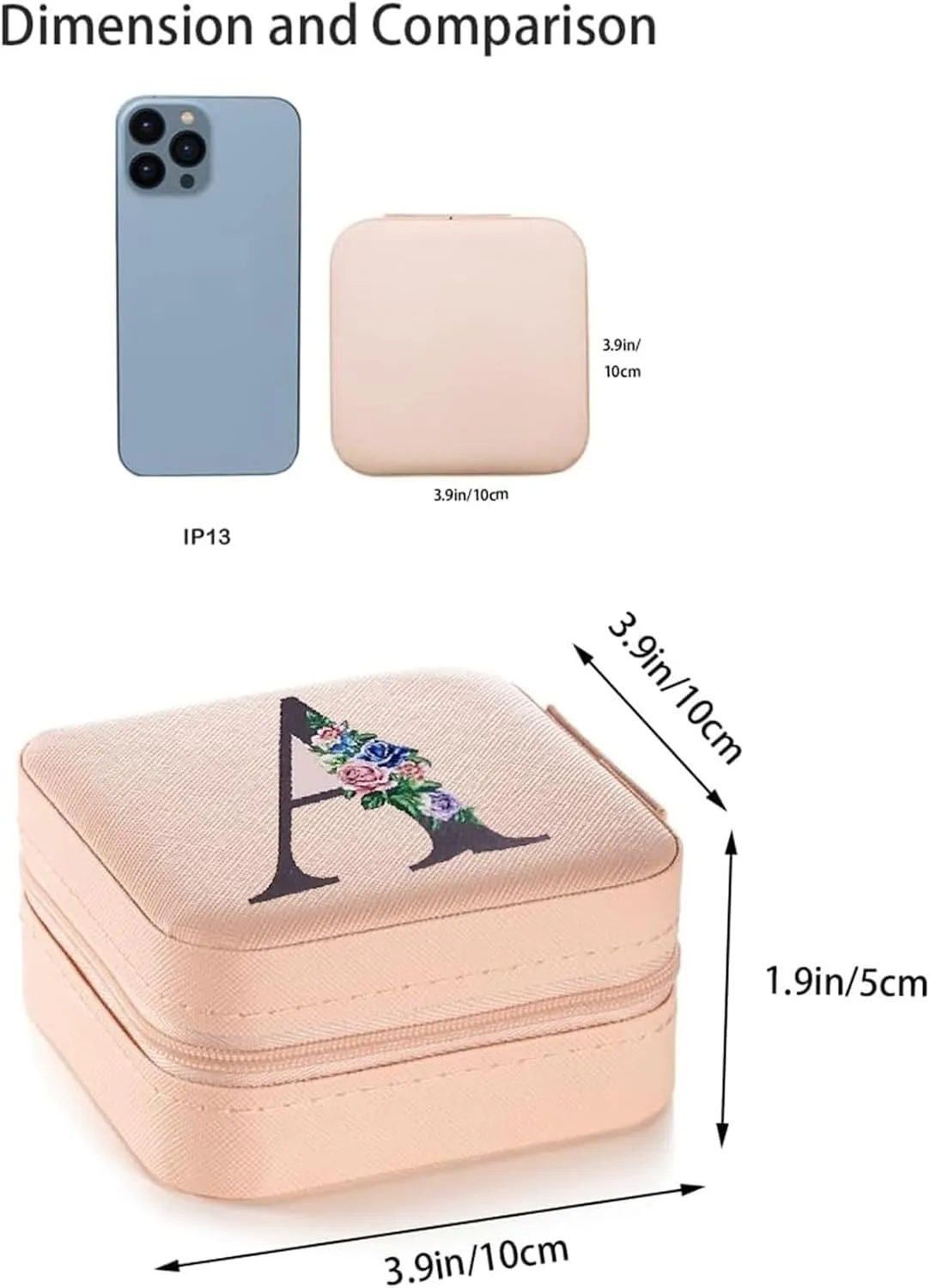 Mini Jewelry Travel Case,Small Jewelry Box, Personalized Traveling Jewelry Organizer,Portable Jewellery Storage Holder For Rings Earrings Necklace Bracelet Boxes Birthday Gifts For Girls Women(E)