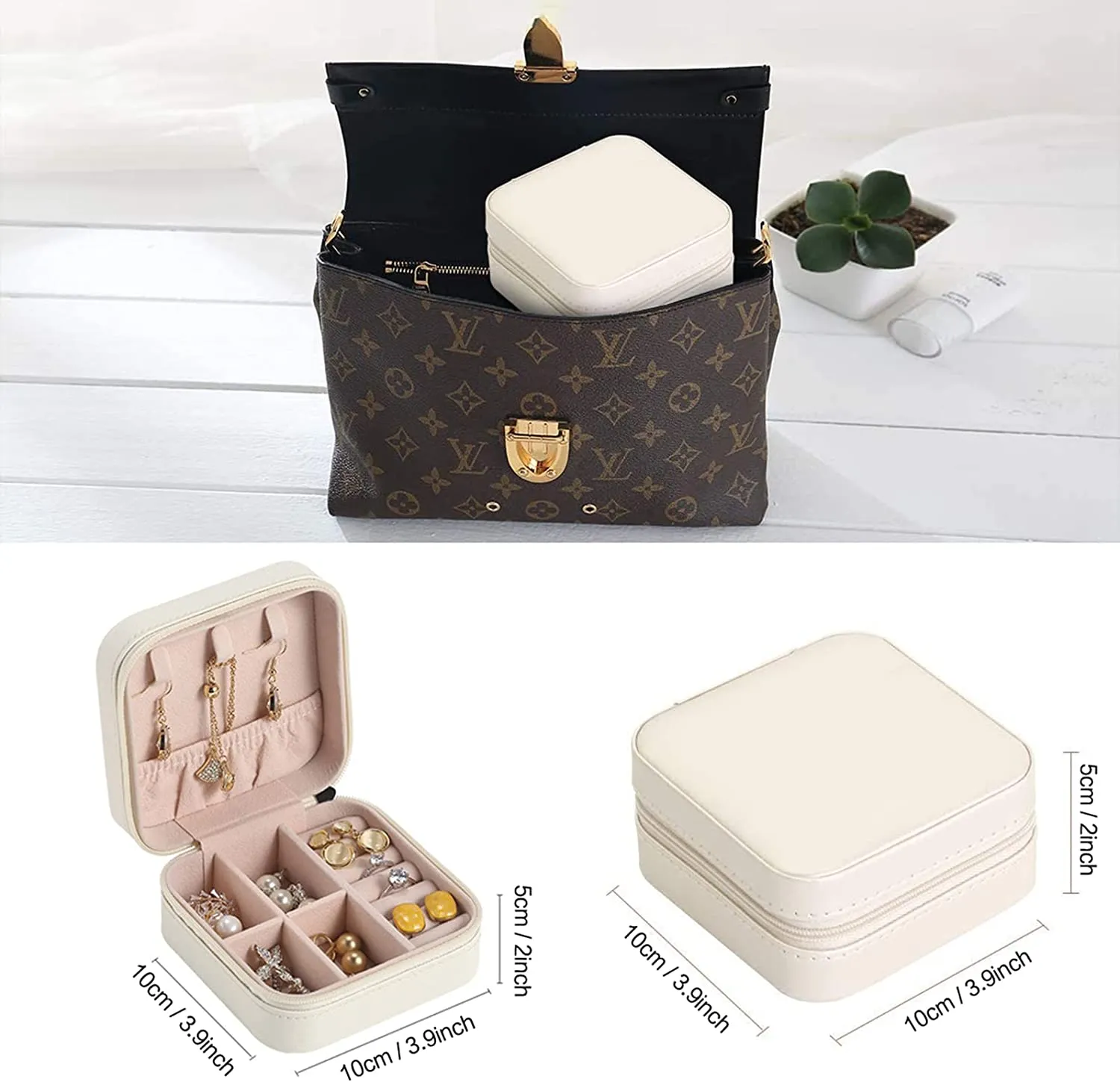 Mini Jewelry Travel Case,Small Travel Jewelry Organizer, Portable Display Storage Box For Rings Earrings Necklaces Gifts