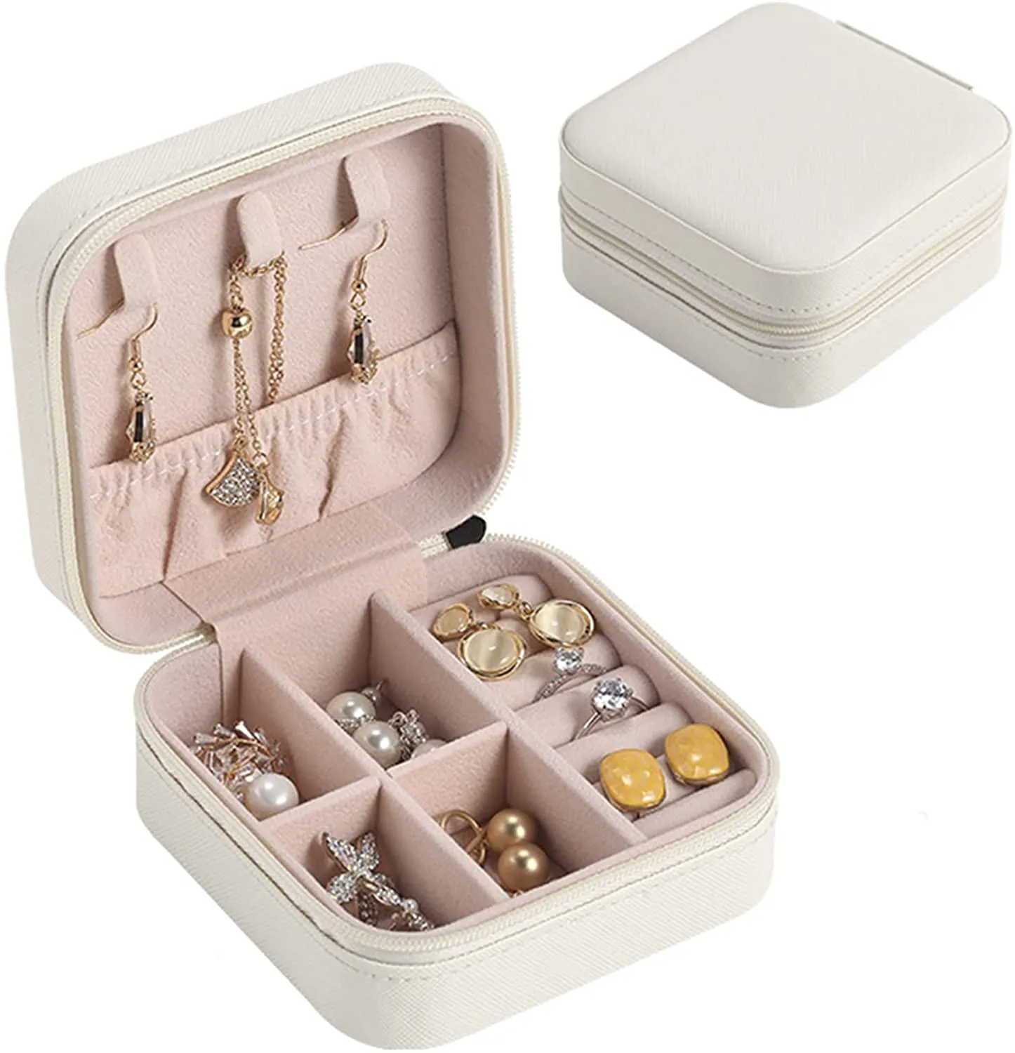 Mini Jewelry Travel Case,Small Travel Jewelry Organizer, Portable Display Storage Box For Rings Earrings Necklaces Gifts