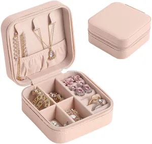 Mini Jewelry Travel Case,Small Travel Jewelry Organizer, Portable Display Storage Box For Rings Earrings Necklaces Gifts