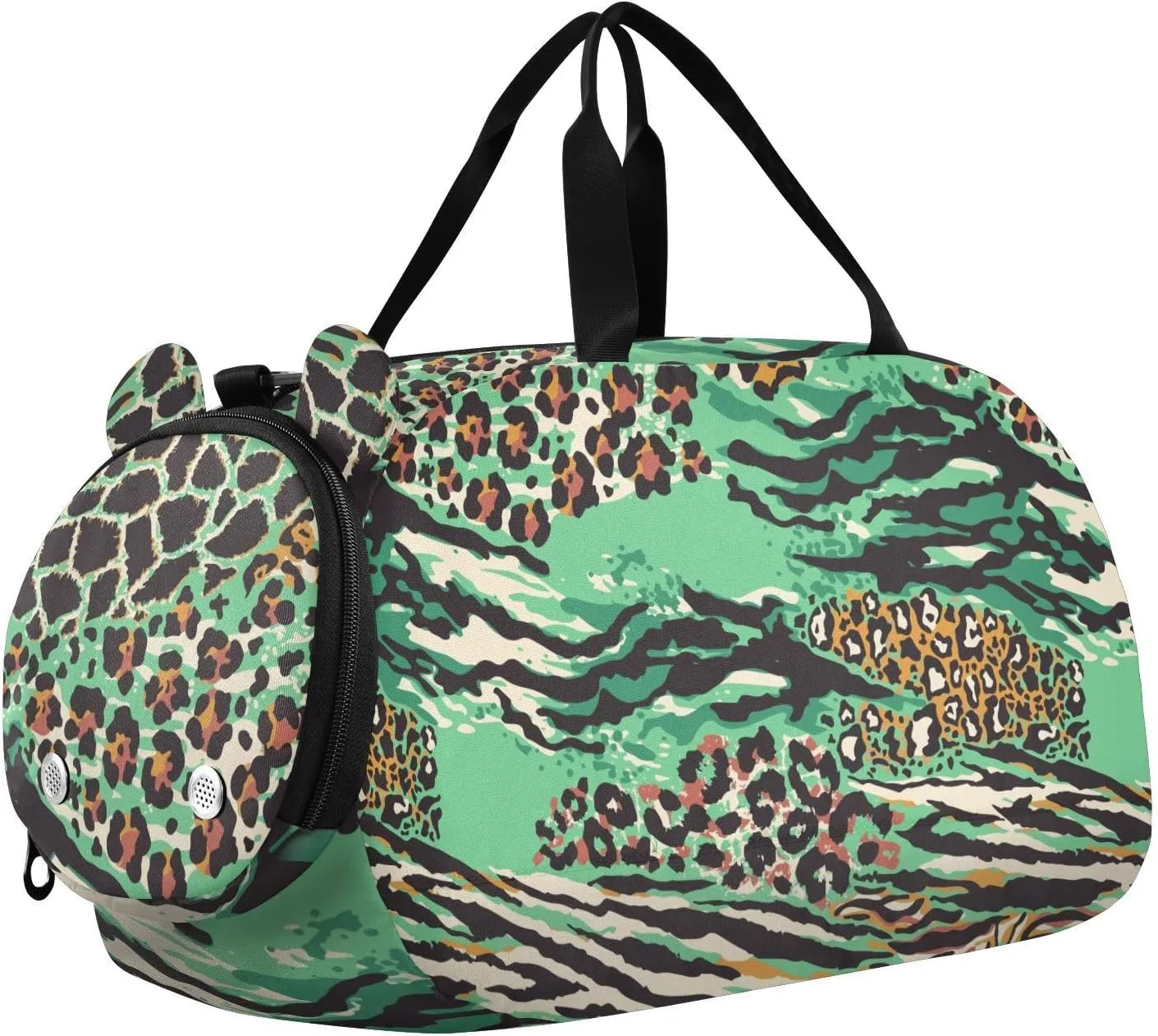 Mix Print Leopard Zebra Duffel Bags for Boys Small Gym Bags for Teens Dance Bag for Girls