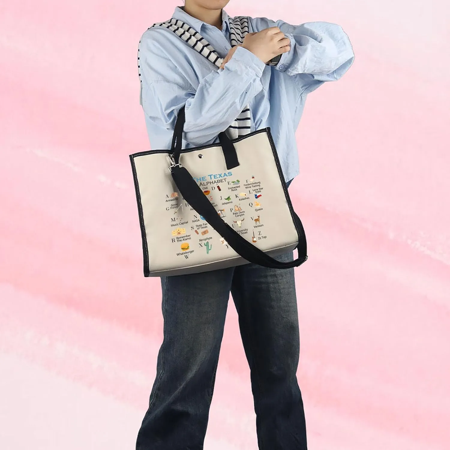 MNIGIU Texas Canvas Tote Bag - Eco-Friendly Reusable Welcome Bag