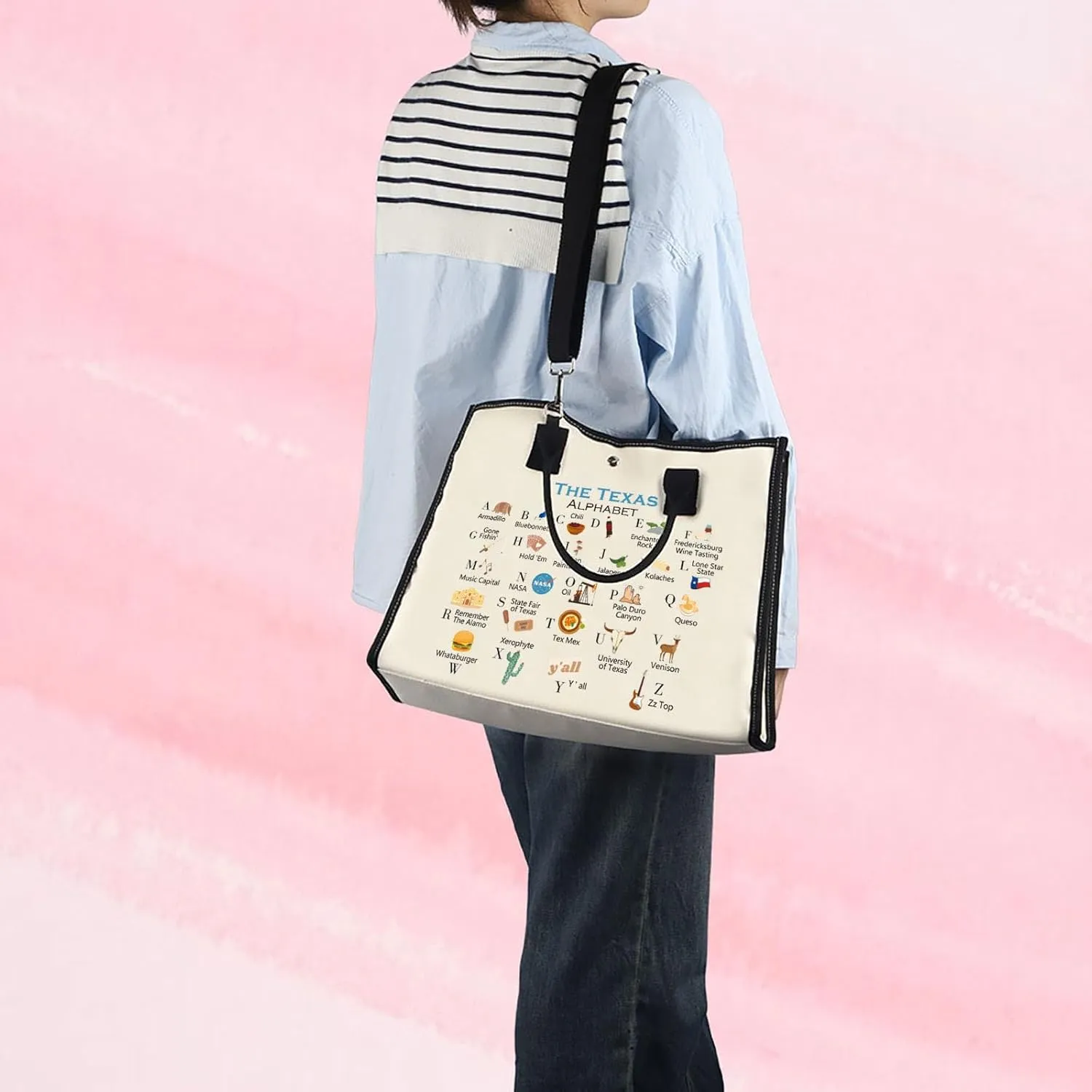 MNIGIU Texas Canvas Tote Bag - Eco-Friendly Reusable Welcome Bag