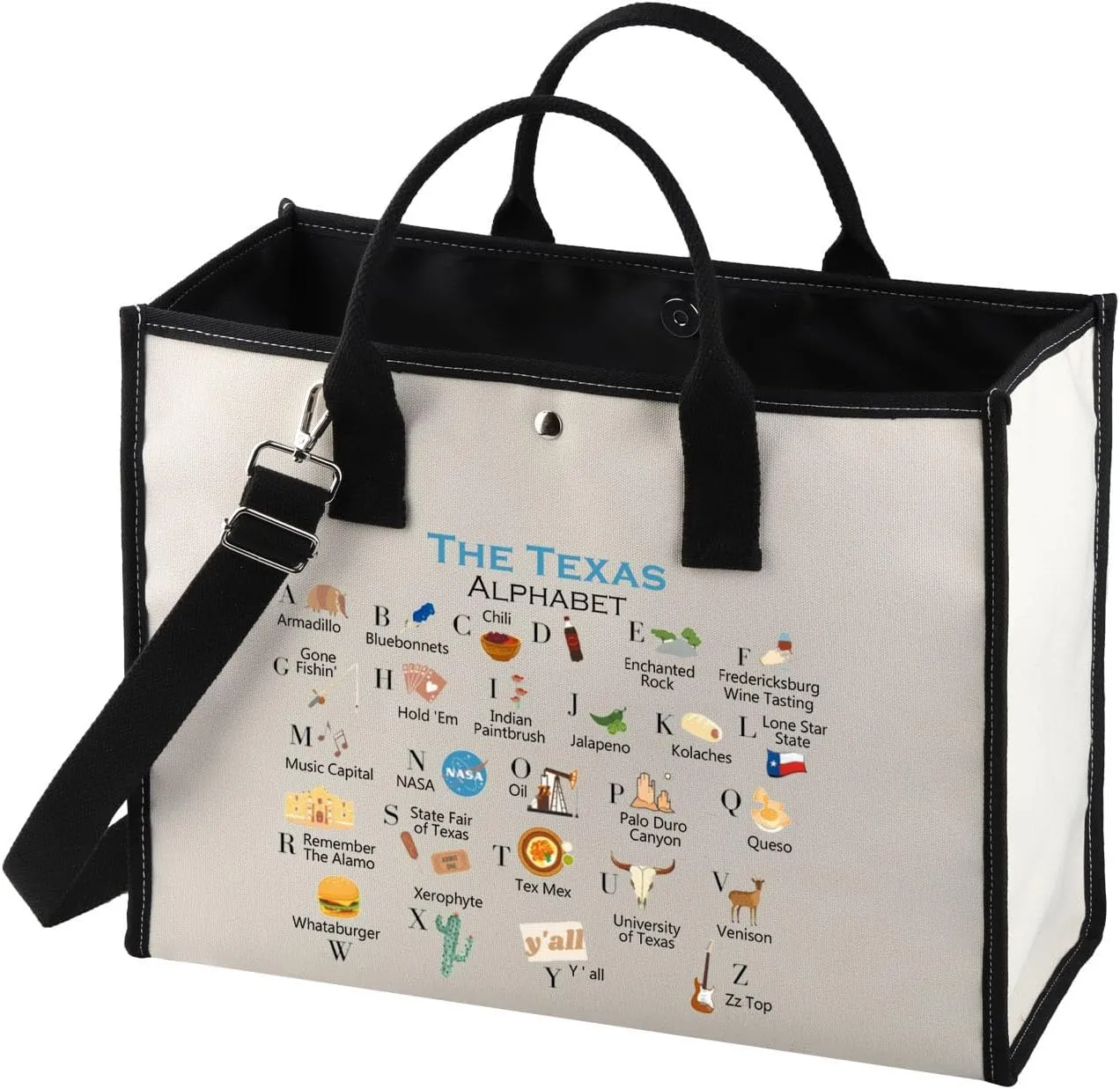MNIGIU Texas Canvas Tote Bag - Eco-Friendly Reusable Welcome Bag