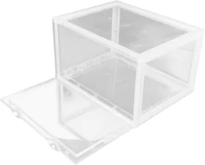 Mobestech Elegant Acrylic Hard Shoe Box Magnetic Side Opening Stackable Design for Efficient Shoe Organization