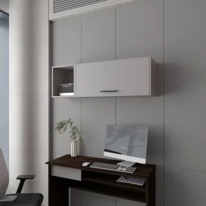 Modern Smoke Wall Cabinet with Pneumatic Arms for and Open Storage