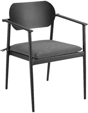 Modway Aeris Outdoor Aluminum Dining Chairs Set of 2 in Charcoal