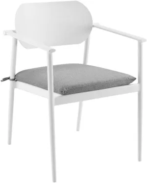 Modway Aeris Outdoor Aluminum Dining Chairs Set of 2 in White