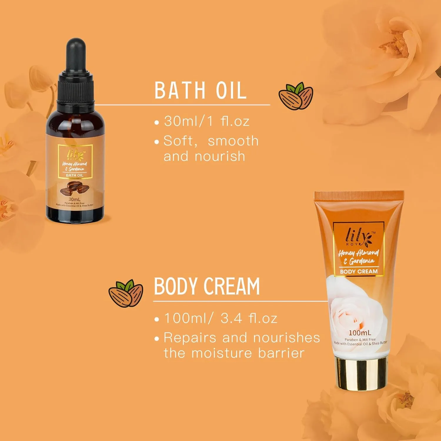 Mothers Day Gifts for Mom - Luxury 10-Piece Honey Almond Bath & Body Gift Set for Women, Spa Gift Basket, Pampering Bath Set with Bath Bomb | Christmas Birthday, Perfect Holiday Gift for All Occasion