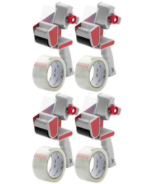 Mr. Pen Packing Tape Dispenser Gun 2-Inch, 4 Pack with 4 Rolls Clear Tape Gun for Packaging Boxes and Moving