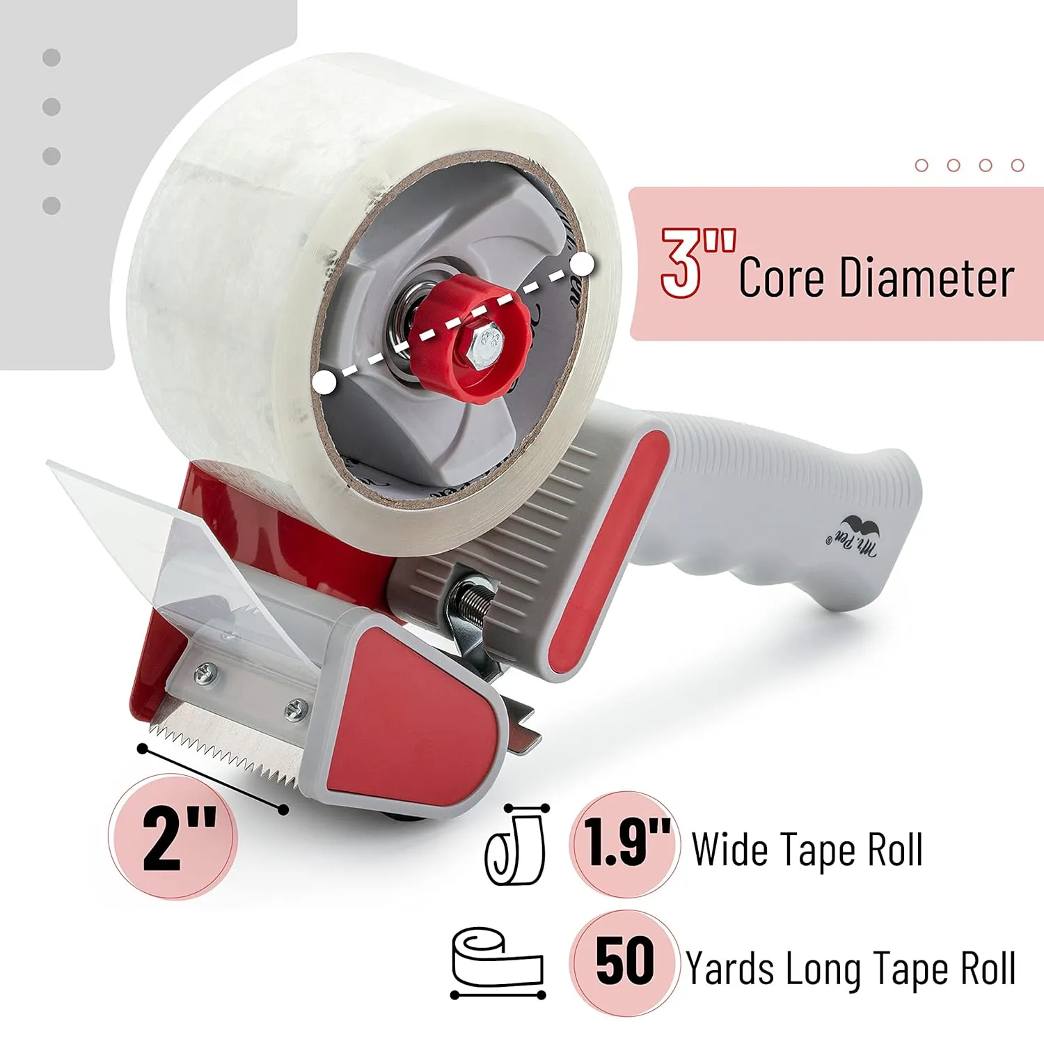 Mr. Pen Packing Tape Dispenser Gun 2-Inch, 4 Pack with 4 Rolls Clear Tape Gun for Packaging Boxes and Moving