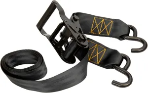 Muddy 2" X 6' Heavy-Duty Durable Reliable Adjustable Versatile Outdoor Replacement Ratchet Strap with 2 Vinyl-Coated Steel Hooks