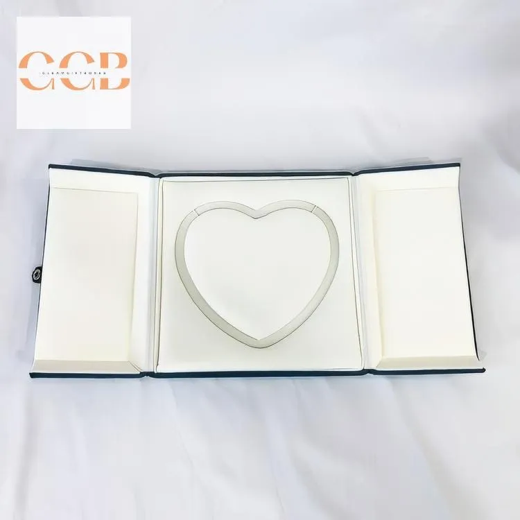 Multi color square heart pearl necklace jewelry box