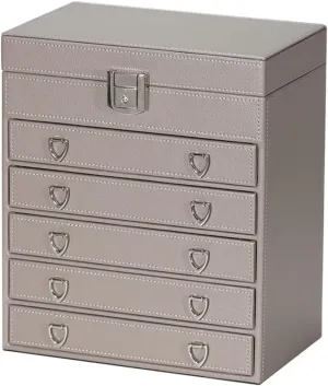 Multifunction Leather Jewelry Box Exquisite Organizer Case Necklace/Ring/Earring/Watch Storage