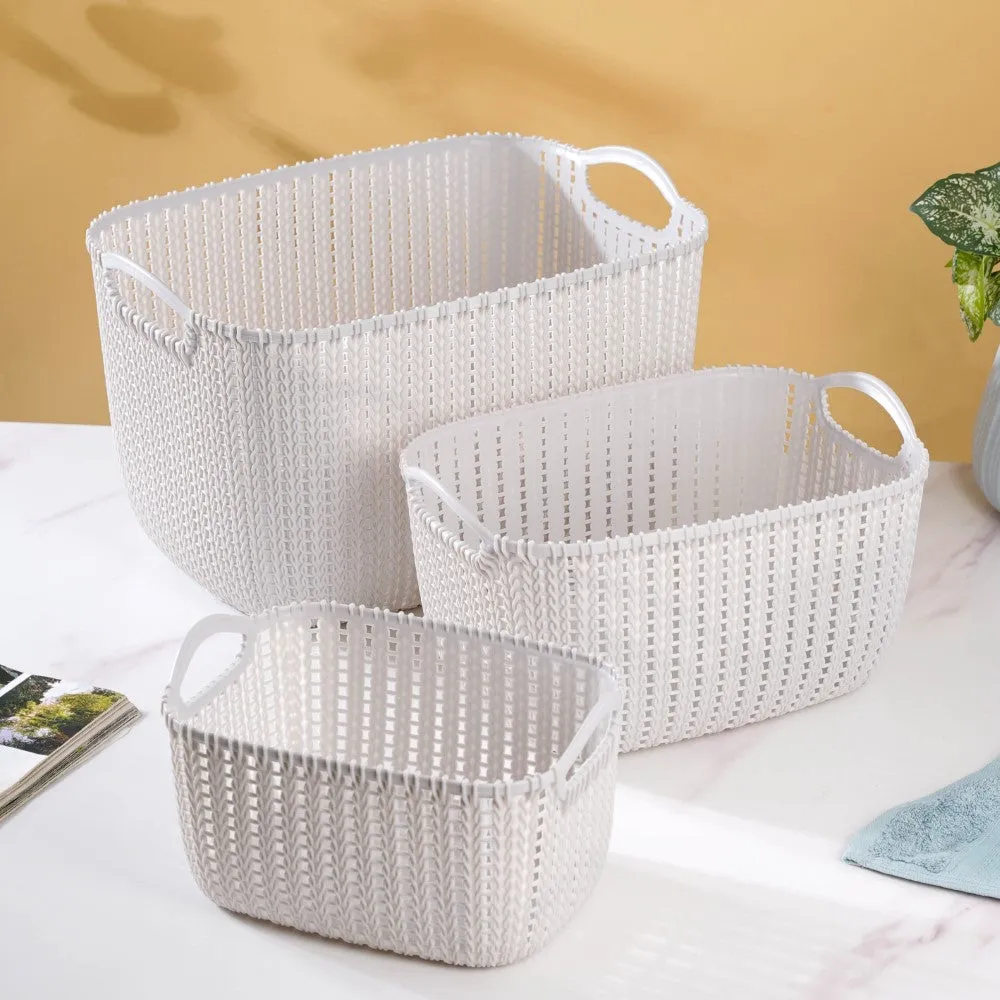 Multipurpose Storage Basket Grey Set Of 3