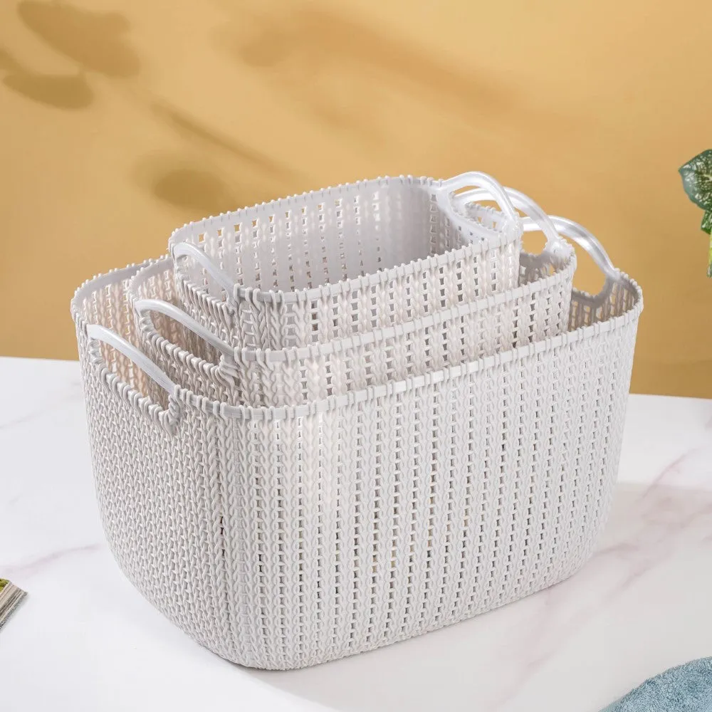 Multipurpose Storage Basket Grey Set Of 3