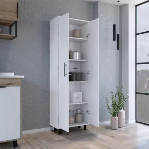 Multistorage Manacor with Five Spacious Shelves for Home Organization, Ready to Assemble, White Finish