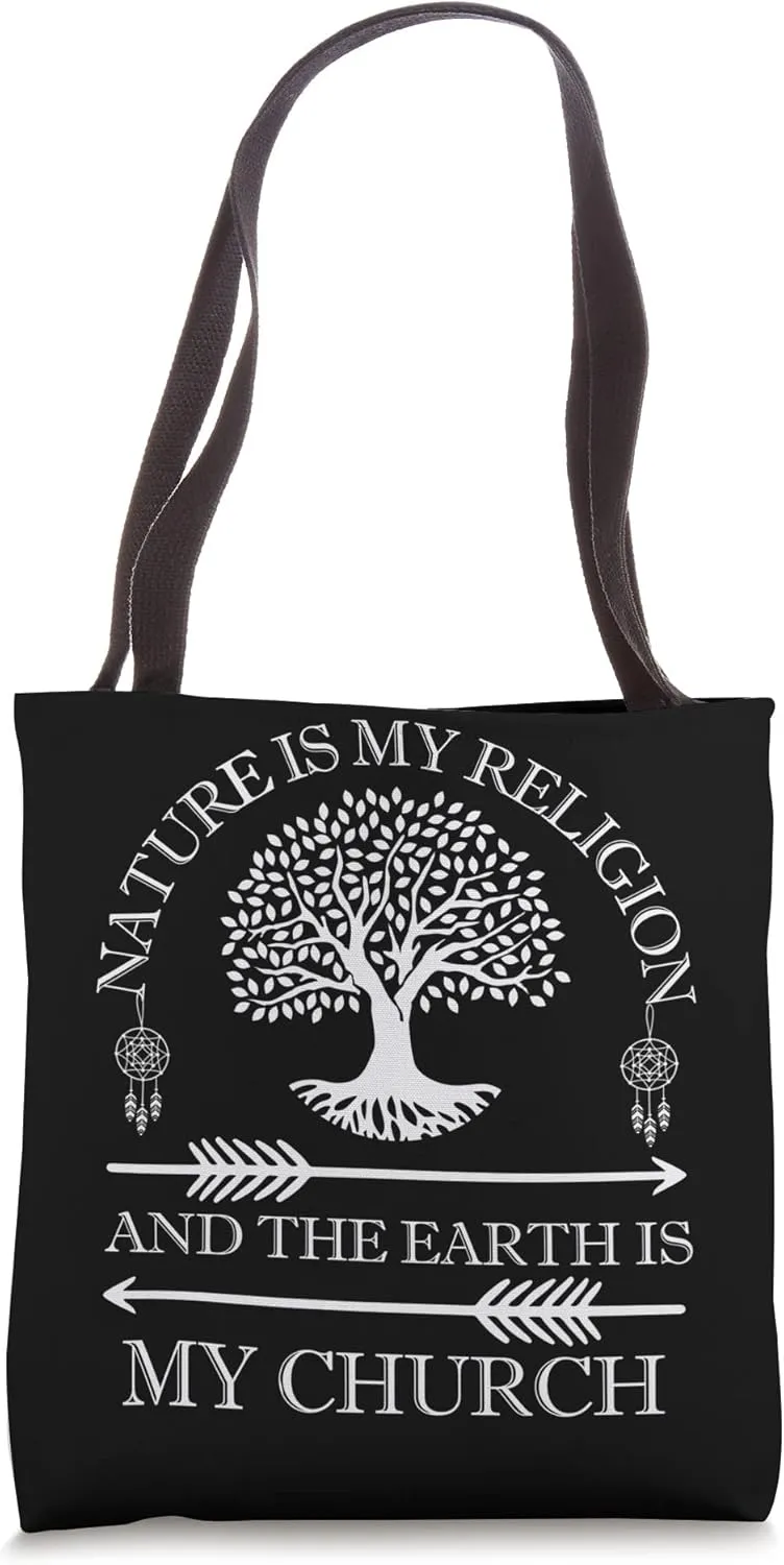 Nature is My Religion Eco-friendly Hippie Tote Bag